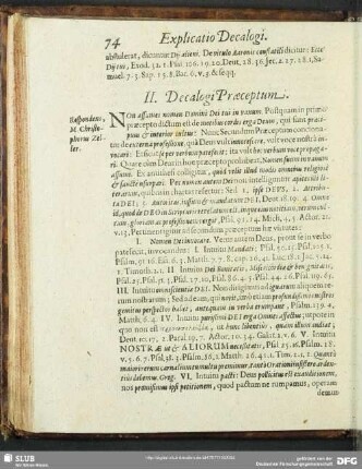 II. Decalogi Praeceptum