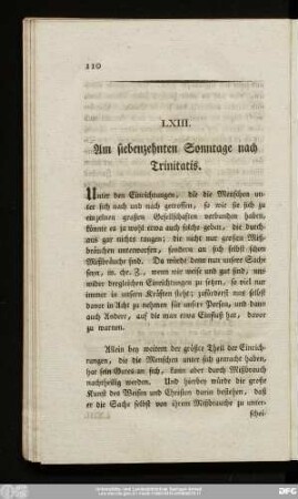 LXIII. Am siebenzehnten Sonntage nach Trinitatis.