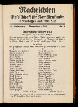 13. Jahrgang, Nr. 3, Dezember 1938