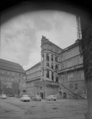 Torgau. Schloss Hartenfels, Innenhof mit Wendelstein