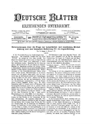 Untersuchungen über die Frage der turnerischen und sportlichen Höchstleitungen und ihre besondere Bedeutung für die Jugendbildung : (Schluß)