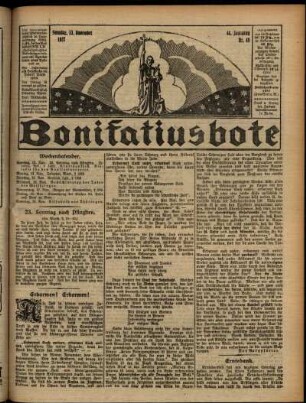 Erste Ausgabe vom Sonntag, den 13. November 1927.