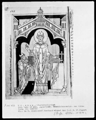 Augustinus, In Genesim — Erzbischof Eberhard widmet das Buch dem heiligen Rupert, Folio 1averso