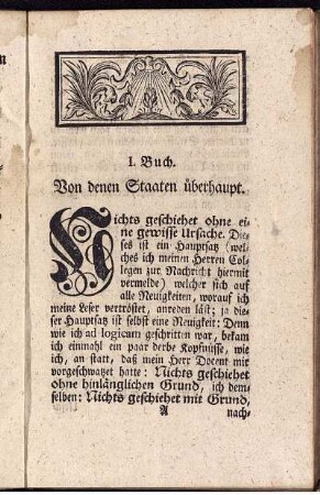 I. Buch. Von denen Staaten überhaupt.