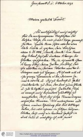 Brief vom 11.10.1898