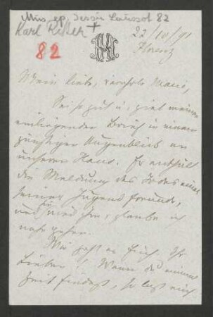 Brief an Marie von Bülow : 22.10.1891