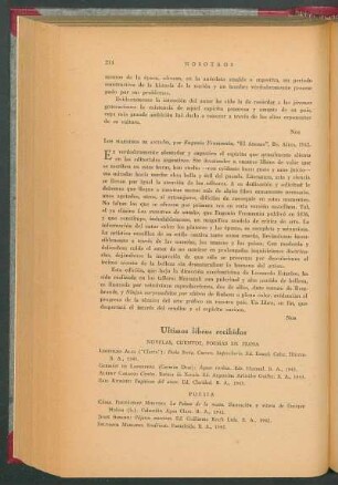 Últimos libros recibidos