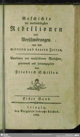 1: Geschichte der merkwürdigsten Rebellionen und Verschwörungen aus den mittlern und neuern Zeiten
