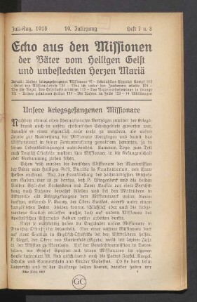Juli-August 1918. Heft 7 u. 8