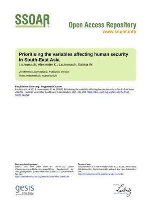 Prioritising the variables affecting human security in South-East Asia