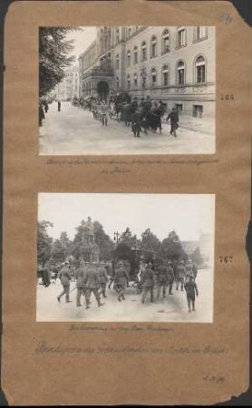 Der Leichenzug vor dem Roon-Denkmal
