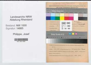 Entnazifizierung Josef Philippe, geb. 29.04.1900 (Schweisser)