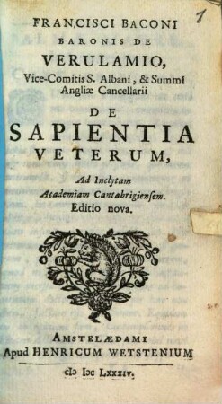 De sapientia veterum