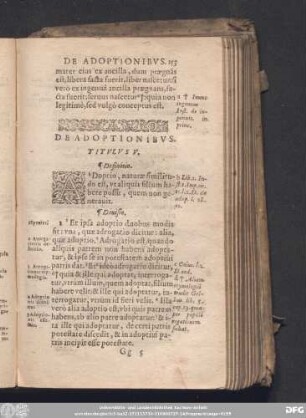 De Adoptionibus. Titulus V.