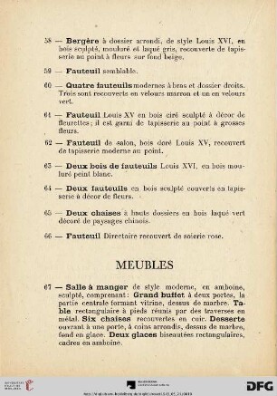 Meubles (Nr. 67-106)