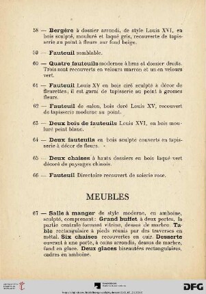 Meubles (Nr. 67-106)