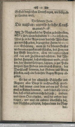 Die siebende Perle. Die nutzbare unentgehrliche Kauffmannschafft