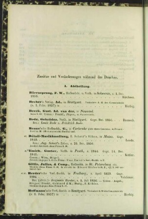 Zusätze und Veränderungen während des Druckes