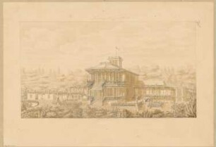 Landhaus Monatskonkurrenz Januar 1838: Perspektivische Ansicht