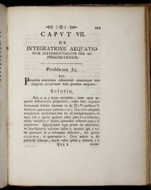 Caput VII. De Integratione aequationum differentialium per approximationem.