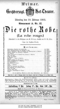Die rothe Robe (La robe rouge)