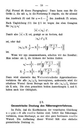§ 3. Geometrische Deutung des Näherungsverfahrens