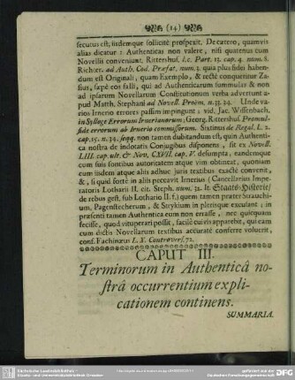 Caput III. Terminorum in Authentica nostra occurrentium explicationem continens
