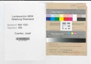 Entnazifizierung Josef Cuerten , geb. 25.01.1901 (Dentist)