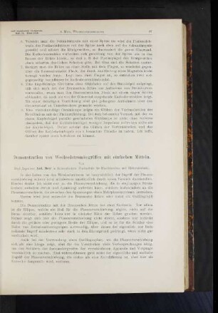 Demonstration von Wechselstrombegriffen mit einfachen Mitteln.