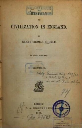 History of civilization in England : In 5 vol.. 2