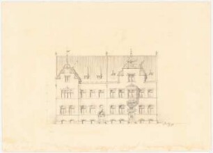 Reihenwohnhaus: Aufriss Hauptfassade