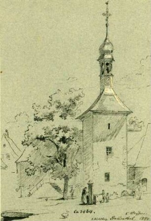 Bammental Kirchplatz mit Brunnen