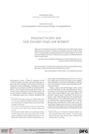 Seria nowa 21: Paleolityczny sen (jak daleko stąd, jak blisko)