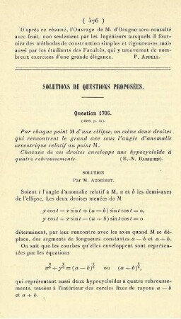 Solutions de questions proposées.