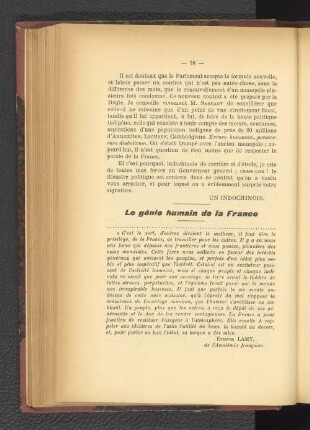 Le génie humain de la France.