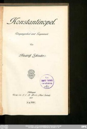 Konstantinopel : Vergangenheit und Gegenwart