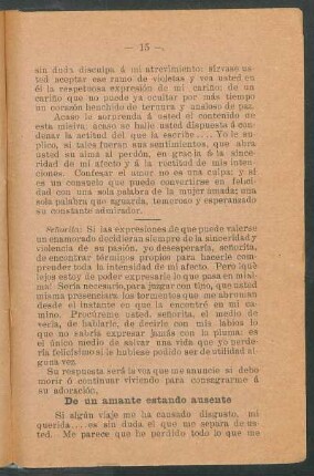 De un amante estando ausente