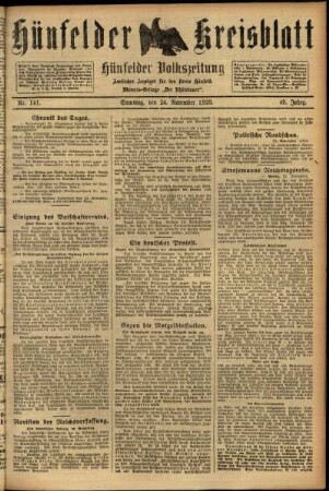 Ausgabe vom Samstag, den 24. November 1923.