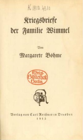 Kriegsbriefe der Familie Wimmel