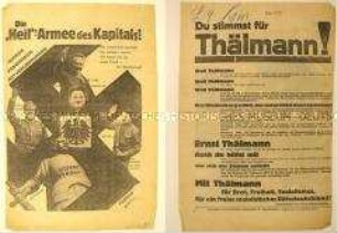 Programmatischer Wahlaufruf der Kommunistischen Partei Deutschlands an die Arbeiter zur Unterstützung des Arbeiterkandidaten Ernst Thälmann