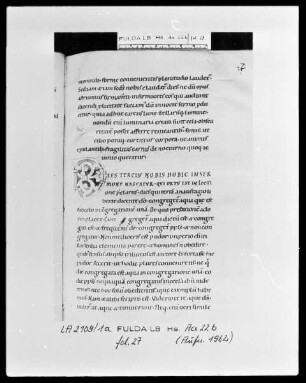 Ambrosius, Hexameron — Initiale D (ies tercius), Folio 27 recto