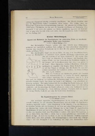 Ein Bogenlichtregulator für schwache Ströme.