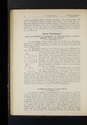 Ein Bogenlichtregulator für schwache Ströme.