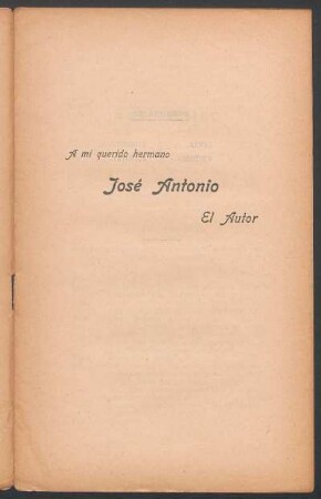 [Dedicatoria] A mi querido hermano José Antonio