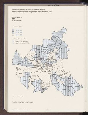 Stimmenanteile der F.D.P. in den Stadtteilen