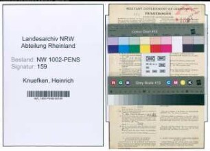Entnazifizierung Heinrich Knuefken , geb. 16.12.1886 (Verw.Angestellter)