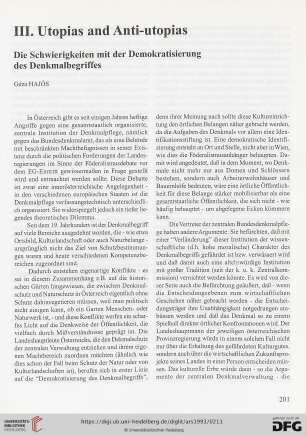 Die Schwierigkeiten mit der Demokratisierung des Denkmalbegriffes