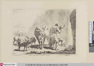 [Der aus der Hutkrempe trinkende Hirt; Herd drinking from his hat]