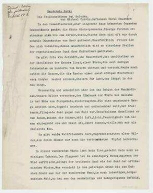 Wandernde Berge. Die Treibsanddünen bei Saleske.. Aufnahmen Raoul Hausmann. Berlin