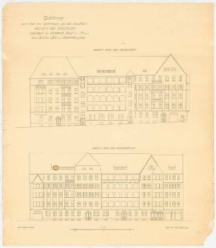 Siedlung Haeselerstraße, Berlin-Charlottenburg: Block 15, Haeselerstraße 7d-17c: Ansicht Haeseler/Meerscheidtstraße 1:100